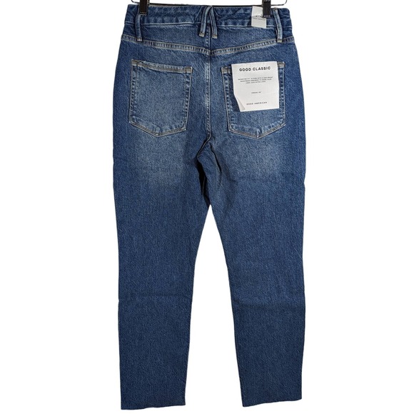 Good American Good Classic Raw Hem Jeans 8/29 NWT - Picture 2 of 13